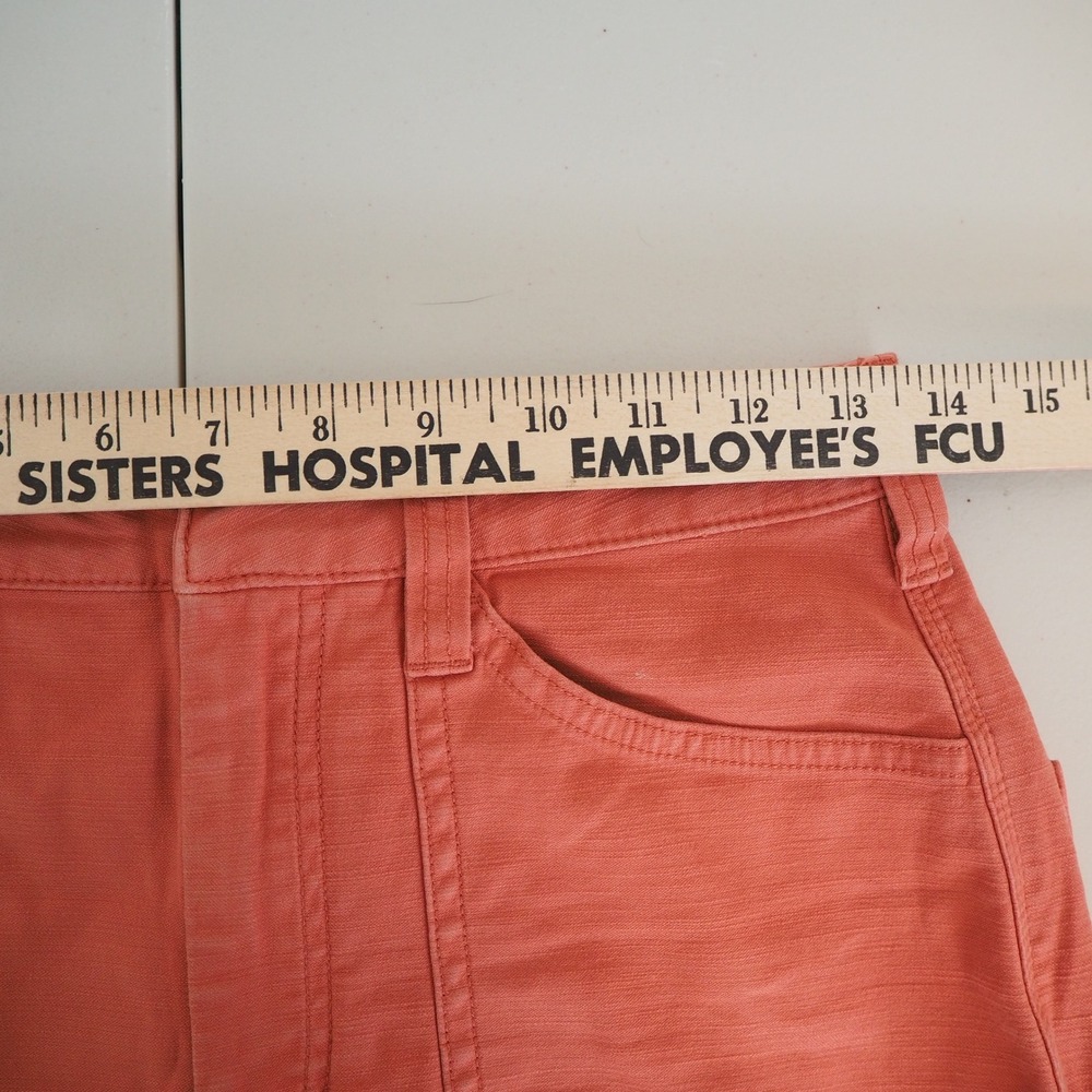 Pilcro Painter Puddle Pants Sz 25 Wide Leg High Waist Carpenter Jeans in Coral - Picture 5 of 11